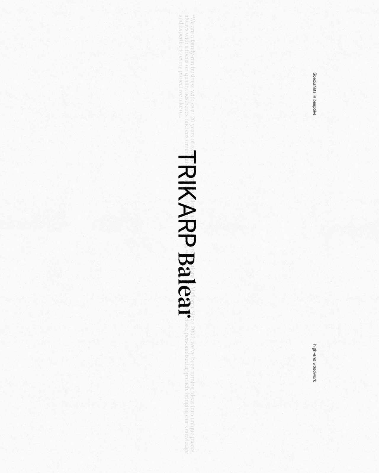 Trikarp Balear visual identity — bespoke wooden interiors